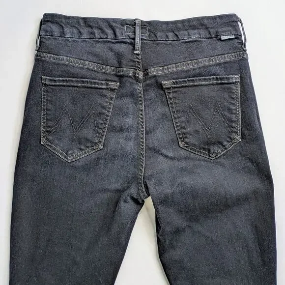 Mother Jeans Looker Womens 28 Charcoal Black Skinny High Waist Coffee Tea or Me - Picture 7 of 12
